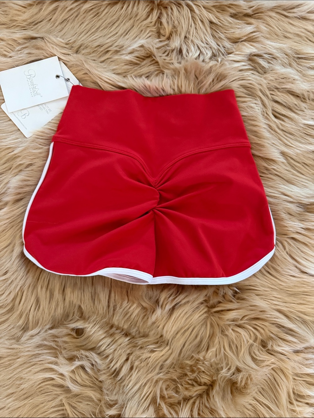 Bombshell Sportswear Red Power Line Shorts NWT Sz Small - Picture 4 of 8